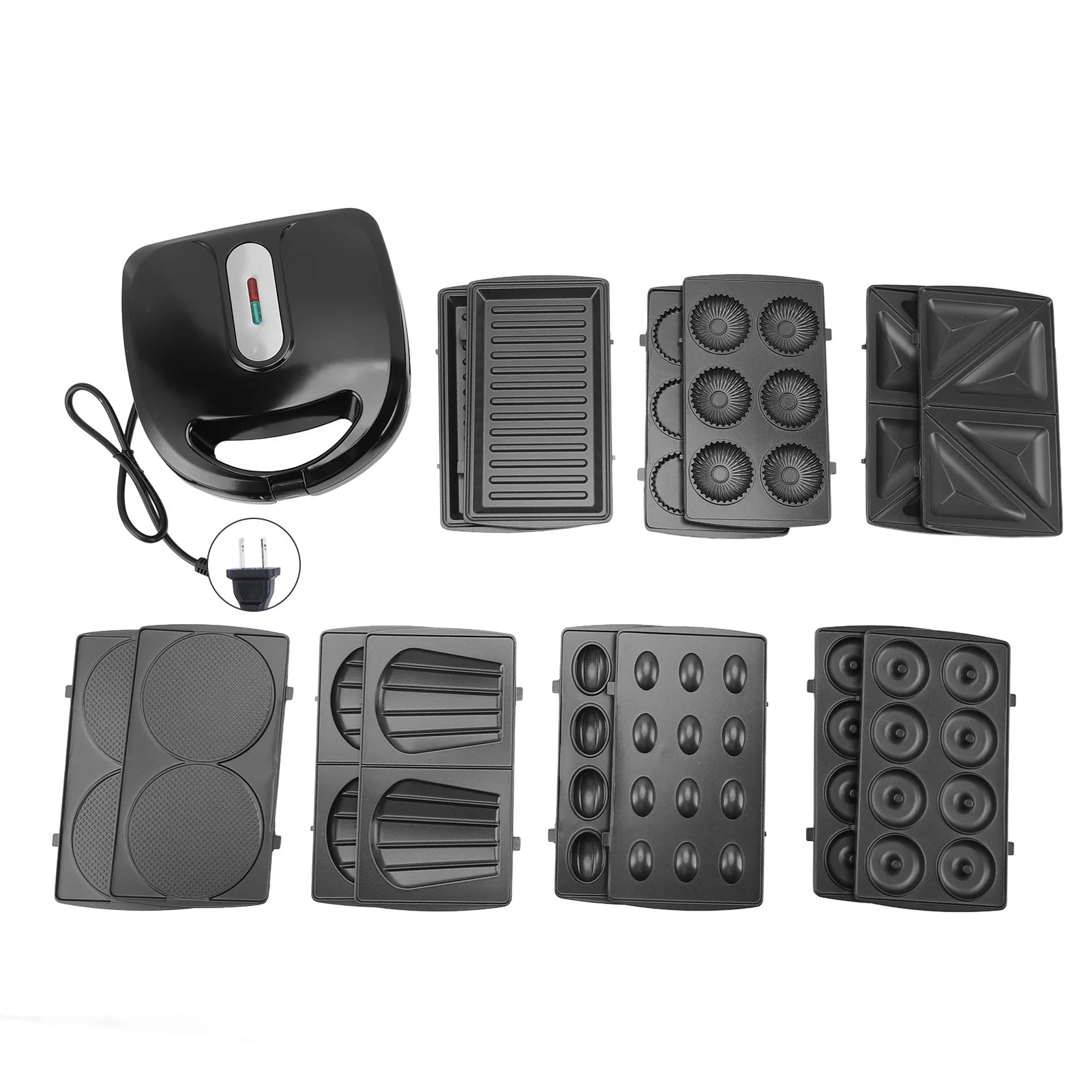 Waffle Maker One Click Prevents Stick Automatic Temperature Control 8 in 1 Breakfast Machine for Waffle for Sandwich