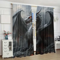 2pc,  Curtains Dragon pattern Versatile 100% Polyester,Without Electricity Holiday Decorations Applies to Seasonal Decorations 2