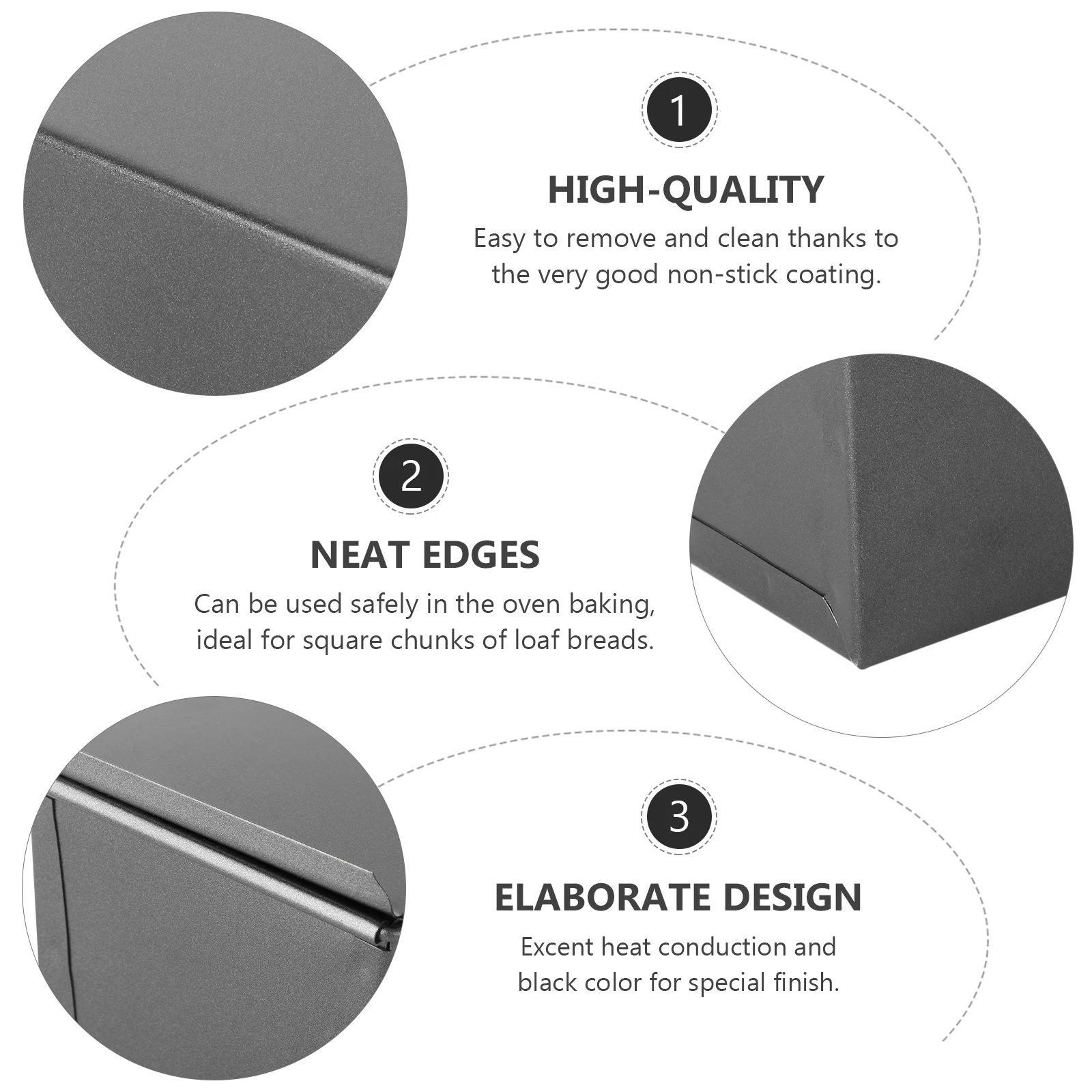 Bread Mold Pullman Bread Mold Loaf Pan With Lid Toast Bakeware Baking Dish Black Tin Kitchen Tool