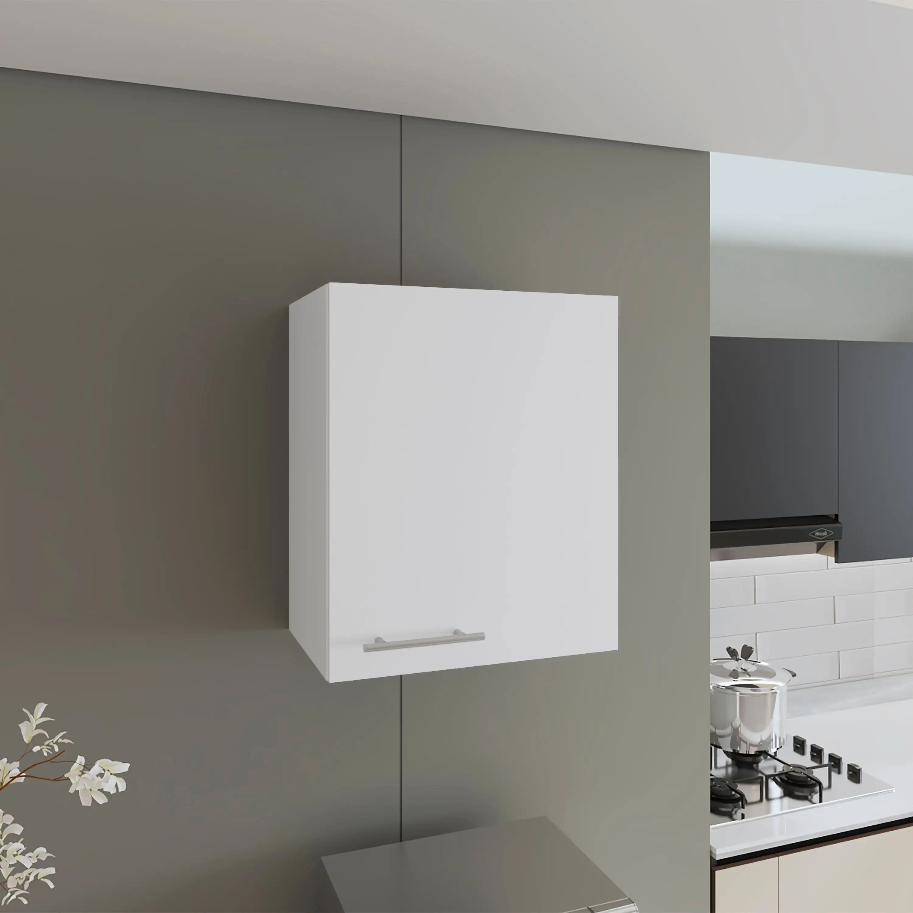 Manchester 20" Wide One-Door and Two Shelves Wall Cabinet White