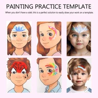 Painting practice Template Non toxic and washable Reusable Face Paint Exercise board for Body Art Painting Halloween Party 1