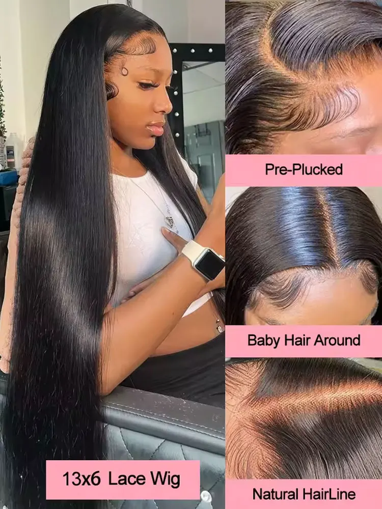 40 42 Inch 13x4 13x6 HD Transparent Bone Straight Lace Front Wigs 250% Brazilian Human Hair Wigs 5x5 Glueless Lace Closure Wigs 5