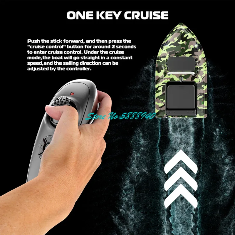 500M Waterproof Electric RC Bait Boat 2KG Loading Dual Battery Supply Smart Cruise LED Lighting Remote Control Nest Fishing Boat 4