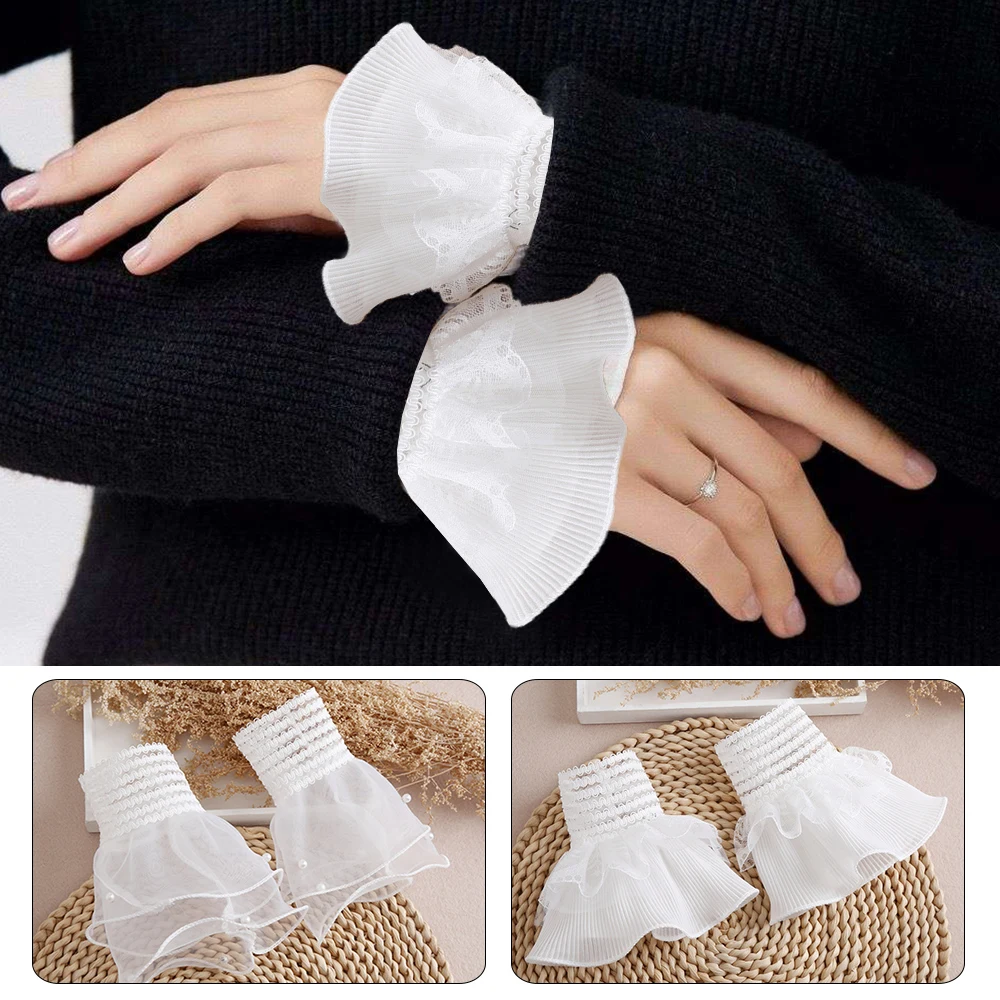 

Lace Cutout Female Nail Accessories For Photos Lace Floral Fake Sleeve Wrist Cuff Nail Tips Showing Prop Elbow Sleeve