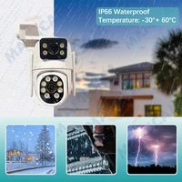4MP WIFI caméra IP 3G 4G carte SIM PTZ 4MP caméras de Surveillance vidéo extérieure double objectif ZOOM alarme couleur nuit Camhipro App 3