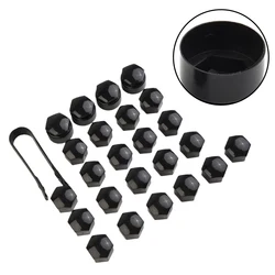 Universal Black Plastic Car Wheel Hub Nut Cover - 17/23mm, Fits Standard Locking Caps (A)