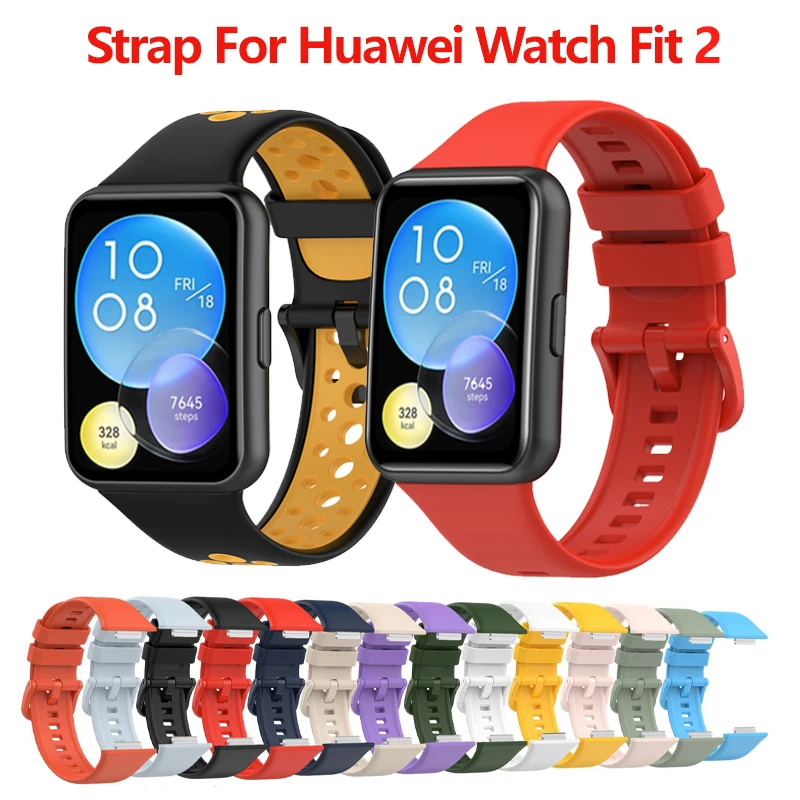

Ремешок силиконовый для Huawei Watch Fit 2, цветной спортивный водонепроницаемый сменный Браслет для Huawei Watch Fit2