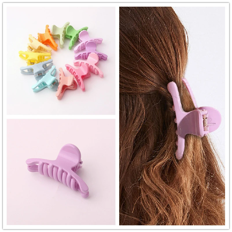 2pcs Hot Ins Hair Claw Clips for Women Summer Colors Plastic Holding Hair Claw Hair Barrettes Top Hair Clips 6 Cm for toilet seats toilet screw wc 2pcs abs plastic fixing accessories kit hinge bolt screw toilet pew accessories