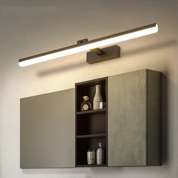 Modern Mirror Vanity Lamp Bathroom Wall Light 40cm/50cm/60cm/70cm/80cm/90cm LED Cloakroom Mirror Lights Gold Silver Black 220V 1