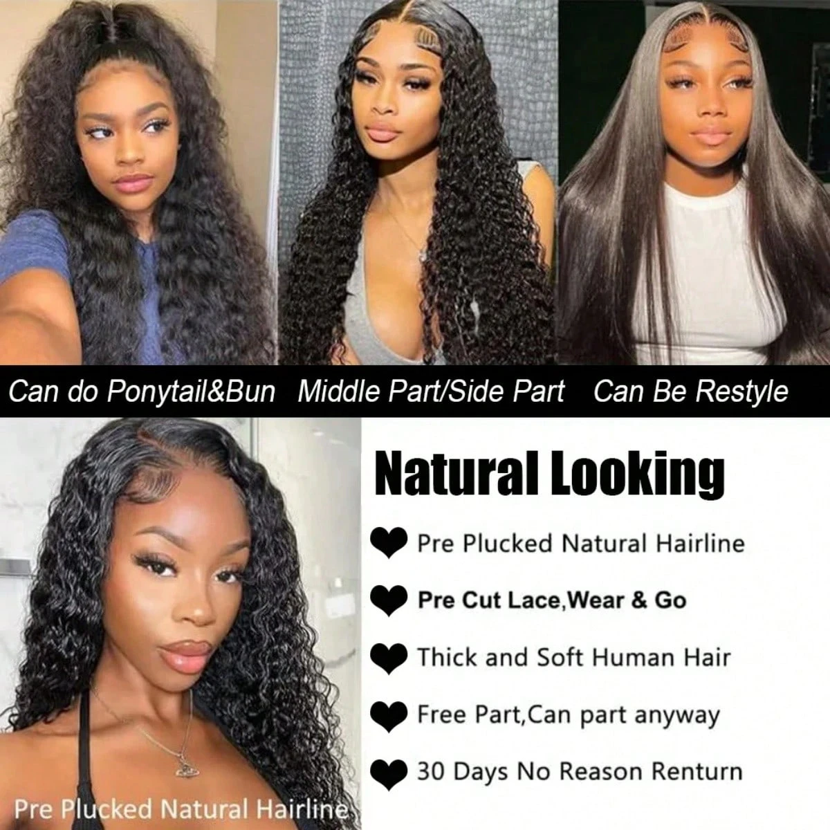 42inch 13x4 13x6 Deep Curly Lace Frontal Wig 250% Density Human Hair Pre Plucked Brazilian Human Hair Wigs For Women 5