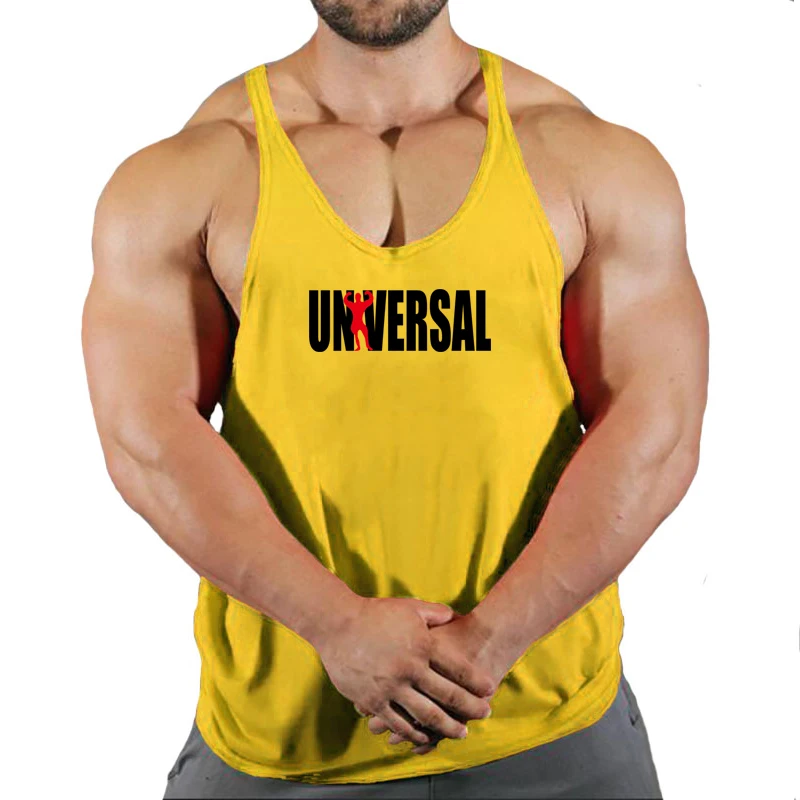 Unversal Gym Stringers Men Tank Tops Sleeveless Shirt Y back Bodybuilding and Fitness Men's Gyms Singlets Clothes Muscle Regatas