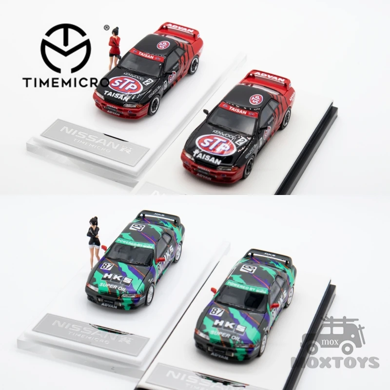 Time Micro 1:64 Nissan Gtr32 Open Cover Edition Hks /Advan Limited999 Diecast Model Car