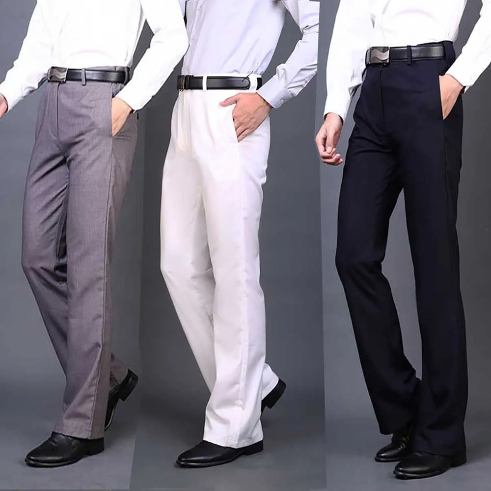 New Fashion Spring Blazer Trousers Men's Casual Suit Pants Flared Leg Opening Streetwear Loose Baggy Clothing