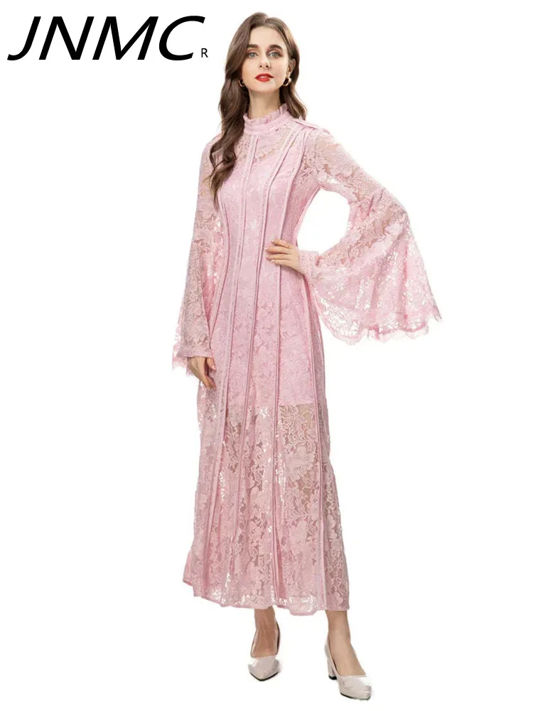 

JNMC Designer 2024 New Women's Elegant Party Dress High Quality Lace Evening Dress Formal Occasion Casual Fashion French Vintage