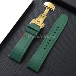 Versatile Silicone Wristband with Colorful Butterfly Buckle - Waterproof and Stylish Bracelet - 20mm (Green - Gold)