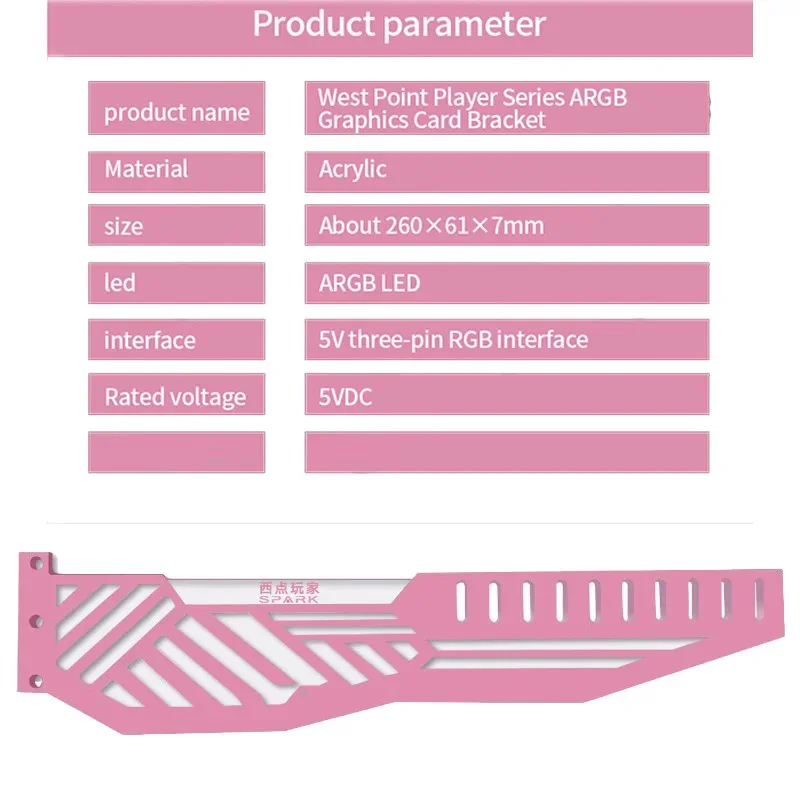 Coolcirc ARGB 5V 3PIN 그래픽 카드 브래킷 컴퓨터 그래픽 카드 VGA 브래킷 데스크탑 PC 케이스 DIY 액세서리