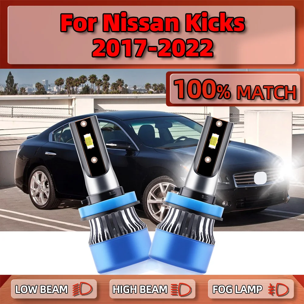 

120W LED Headlight Bulbs 20000LM H11 Low Beam Auto Lamps 6000K White Car Light For Nissan Kicks 2017 2018 2019 2020 2021 2022