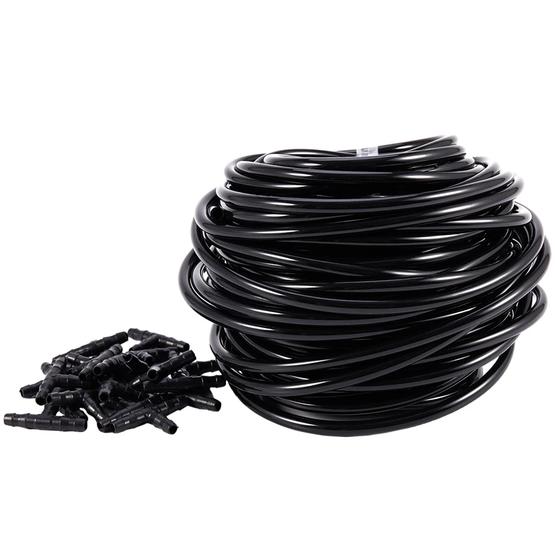 

New 20M 4/7Mm Hose Garden Water Micro-Irrigation Pipe With 20 Pcs Tee Connectors Gardening Lawn Agriculture Sprinking Drip Tube