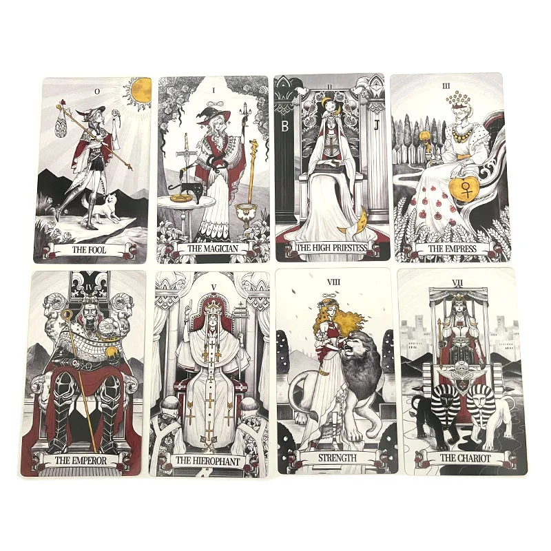 Secret Mirror Tarot: Feminine Art and Rich Symbolism, Monochrome Deck with English Guidebook