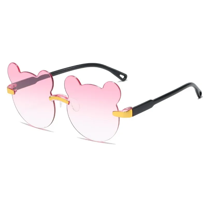 3Pcs Kids Children Sunglasses UV400 Outdoor Anti-Glare Sun Glassess Rimless Casual Bear Shape Boy Girl Eyewear 5
