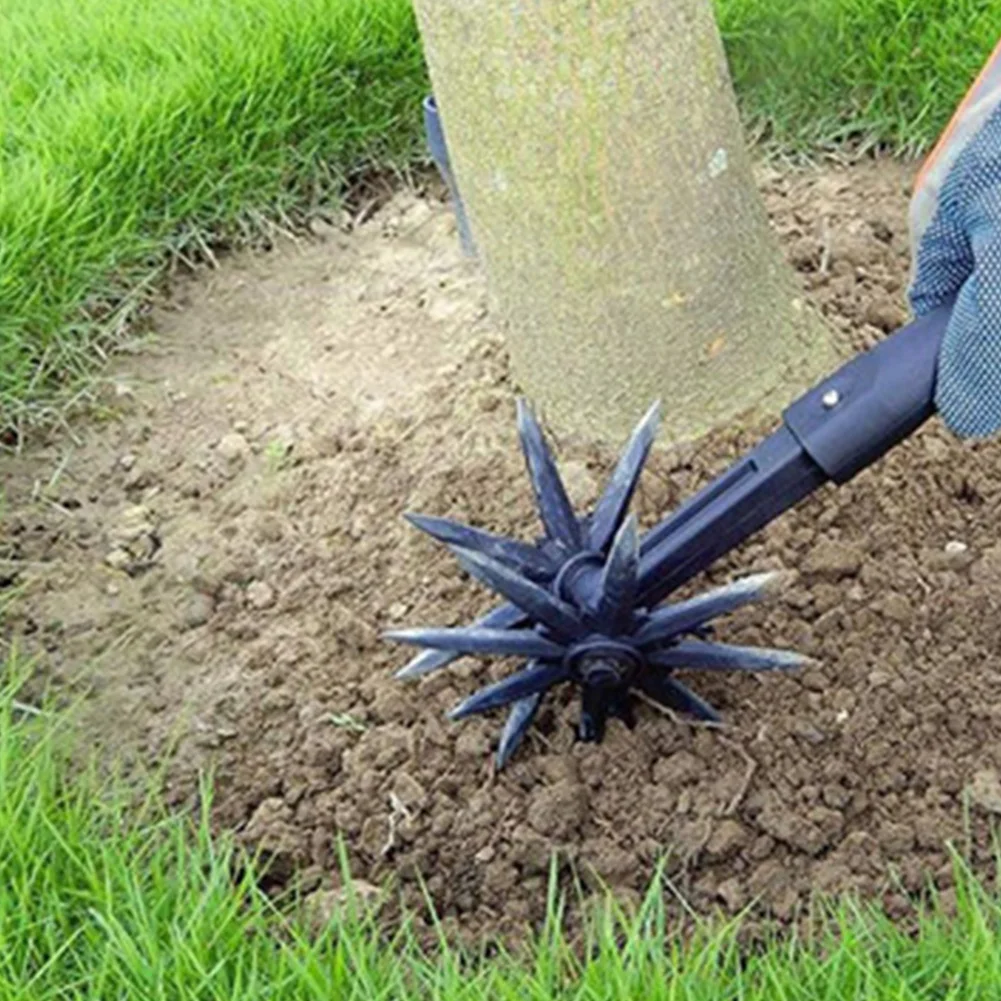 2 in 1 Garden Aerator Garden Soil Scarifier Gardening Rotary Tiller Rotary Cultivator Tool Soil Plowing Tool for