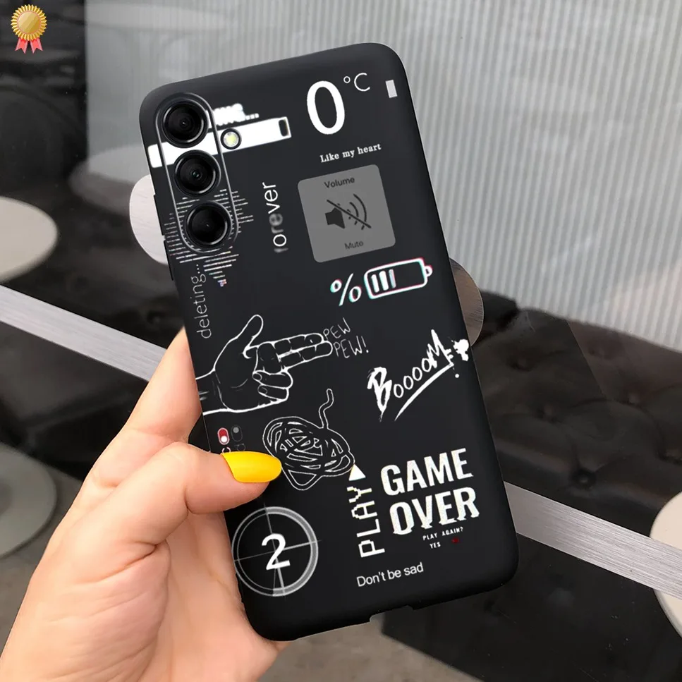 For Samsung F54 5G Cases Cute Cartoon Shockproof Black Pink Silicone For Samsung Galaxy F54 F54 5G Phone Case Bumper Funda