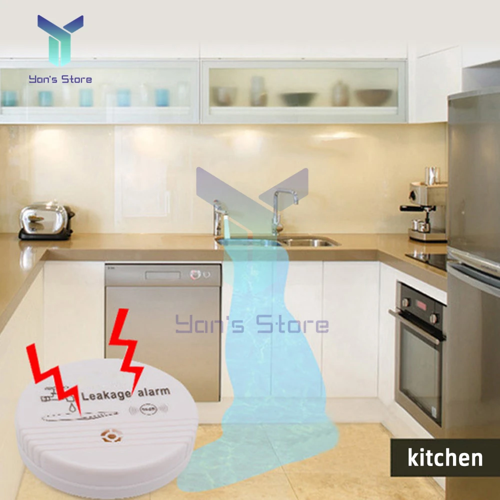 Water Leak Detector Home Alarm Water Leakage Alarm Detector 85dB Independent Water Leak Sensor Detection Flood Alert Overflow Security System