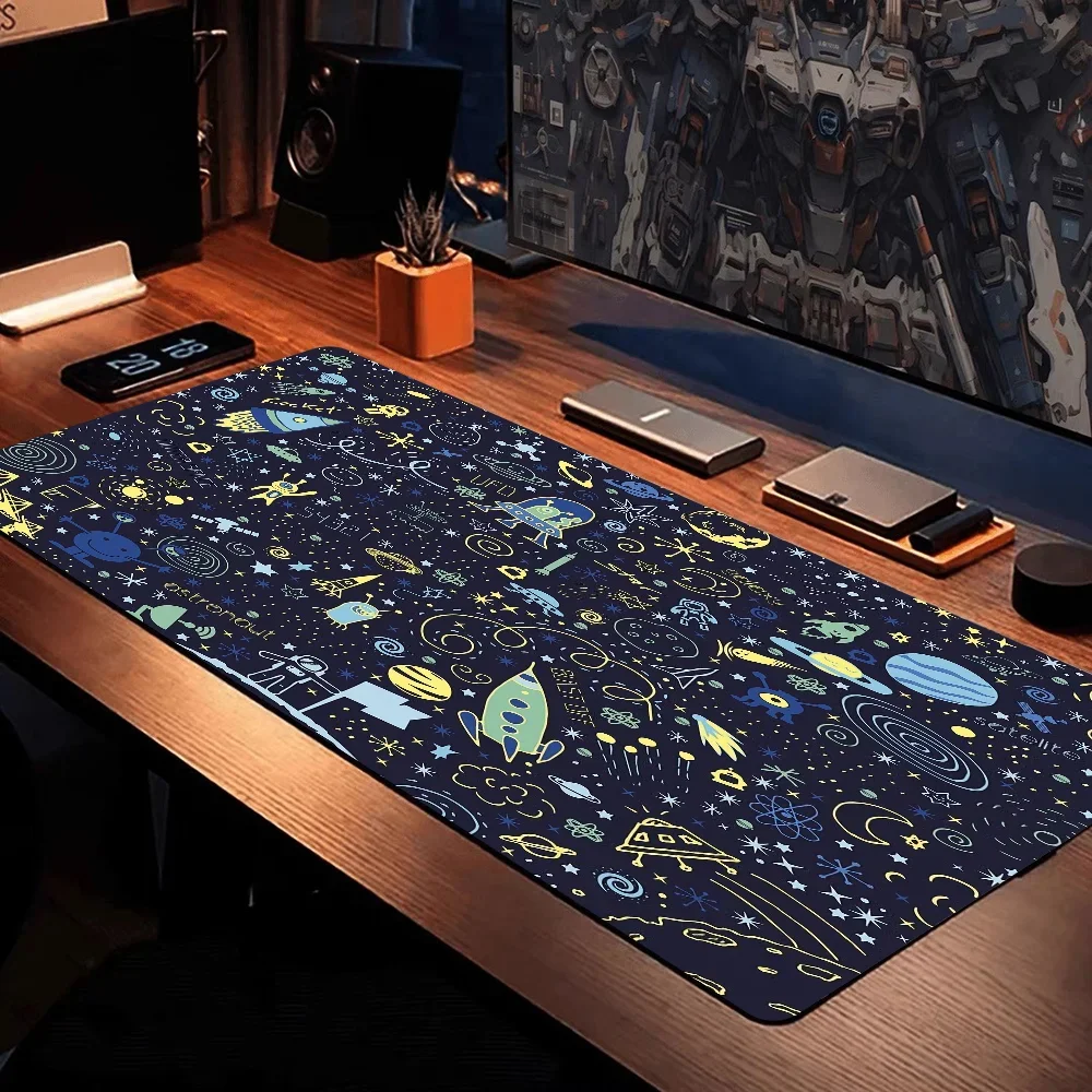 Space Ufo And Many Planets My Favorite Office Mice Gamer Soft Mouse Pad Size For Game Keyboard Pad 4