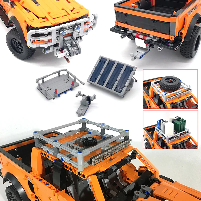 Misura Per Pickup F-150 Raptor 42126 Set Di Mattoni Car Moc Trailer Hitch Copertura Della Piattaforma Della Gru Blocchi Di Costruzione Modificati Gioc