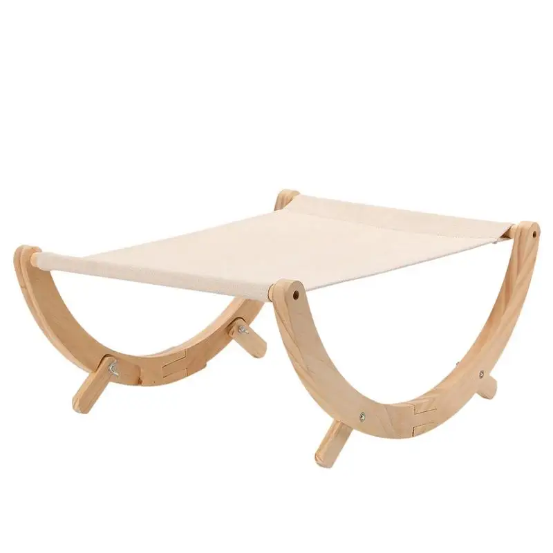 

Wooden Dog Bed Non-Slip Cat Hammock Rocking Cat Bed Elevated Pet Furniture Pet Resting Hammock Cat Hammock Sleeping Bed For