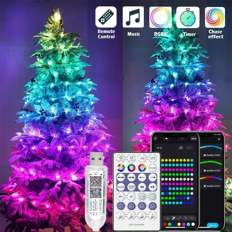SmartChristmasTreeLightsWS2812BFairyStringLightswithAPPRemote
