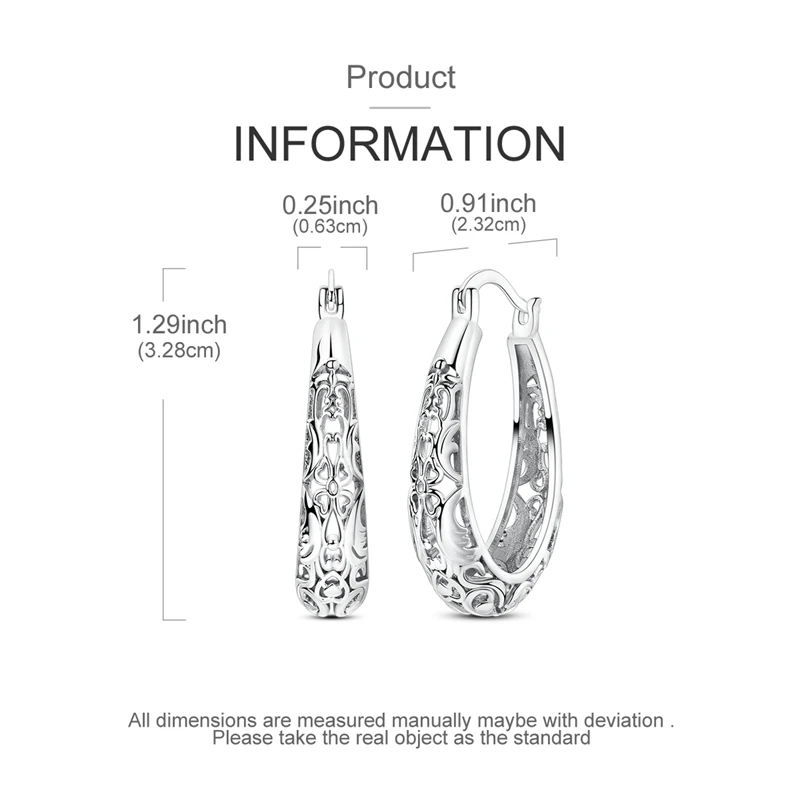 Orecchini A Cerchio In Argento Sterling 925 Con Zirconi Pavé