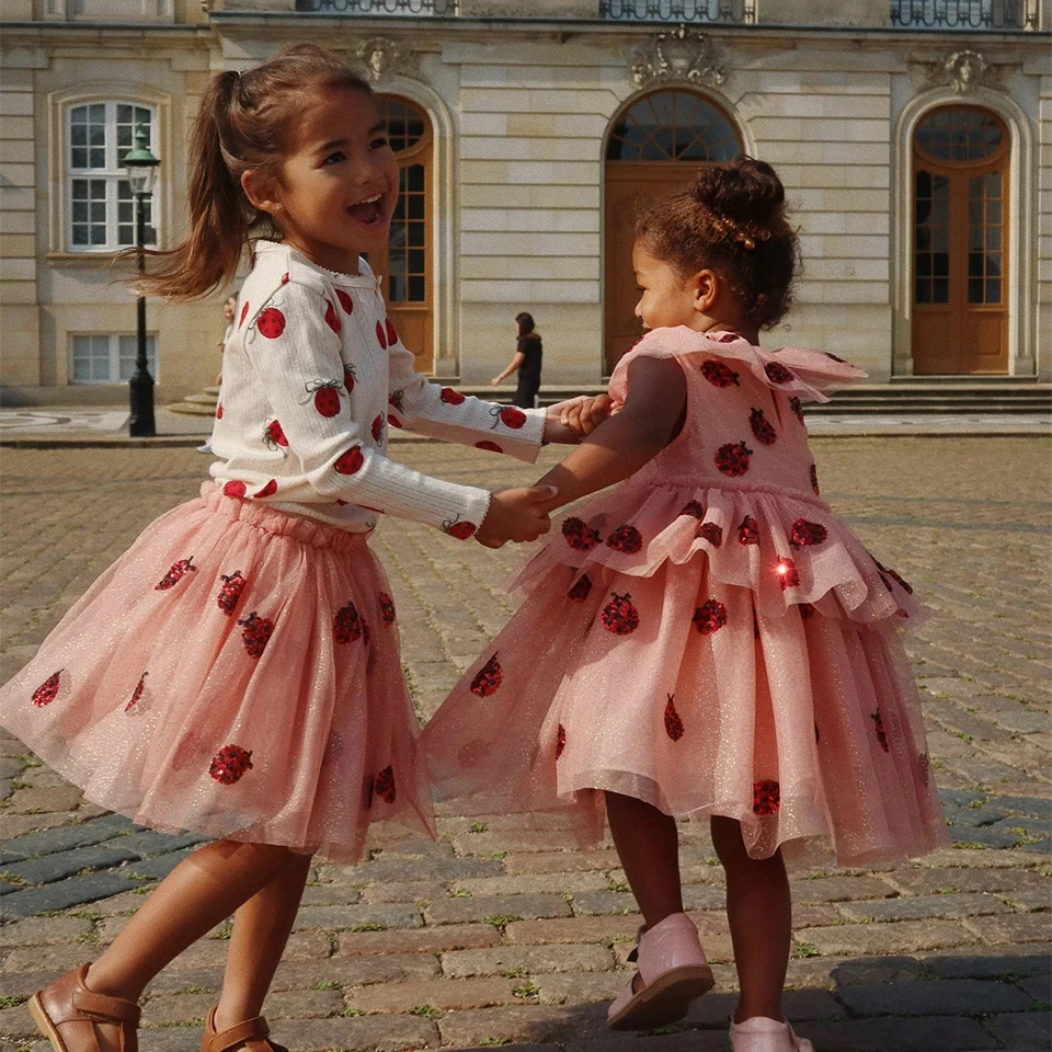 Girls Carnival Party Princess Dress KS Baby Girl Christmas Mesh Pretty Sequin Dresses Kids Cute Skirt Children Voile Dress girls dress princess costume kids clothes
