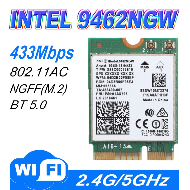 AC 9462 WIFI 433Mbps wireless AC dualband Wifi card adapter Intel