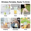 Electric Fruit Juicer Wireless Blender Juice Mixer Portable Juicer with Straw Household USB Charging 6 Blade Gift Juice Cup 6