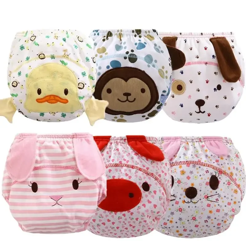 

4pc/Lot Reusable Baby Infant Nappy Cloth Diapers Soft Cotton Training Pants S/M/L