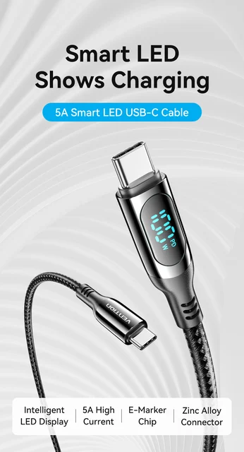 Cavo USB C corto, 10 cm, con gomito a 90°, (2 pezzi da 10 cm + 10 cm) da USB C a USBC, angolo di 5 A, PD, 10 Gbps intrecciato, 240