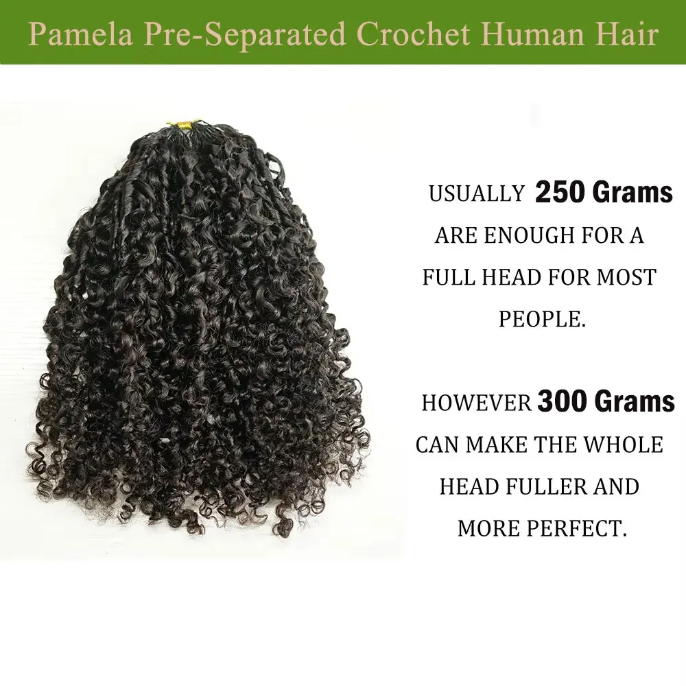 Knotless Pre-Separated Crochet Human Hair Extensions Burmese Curly Feather Hair Extensions Feather Line Hair 100% Human Hair