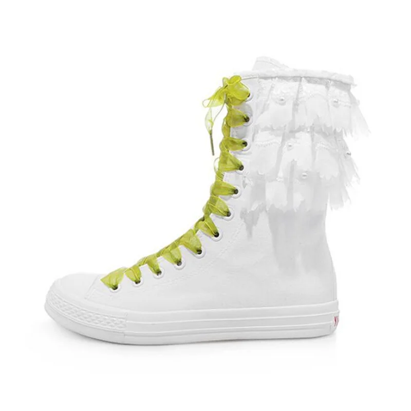 

Canvas High Top Multicolor Lace Strap Vulcanized Shoes Female Fashion Student Spring Flat Lace-up Sneakers Casual Shoes Women