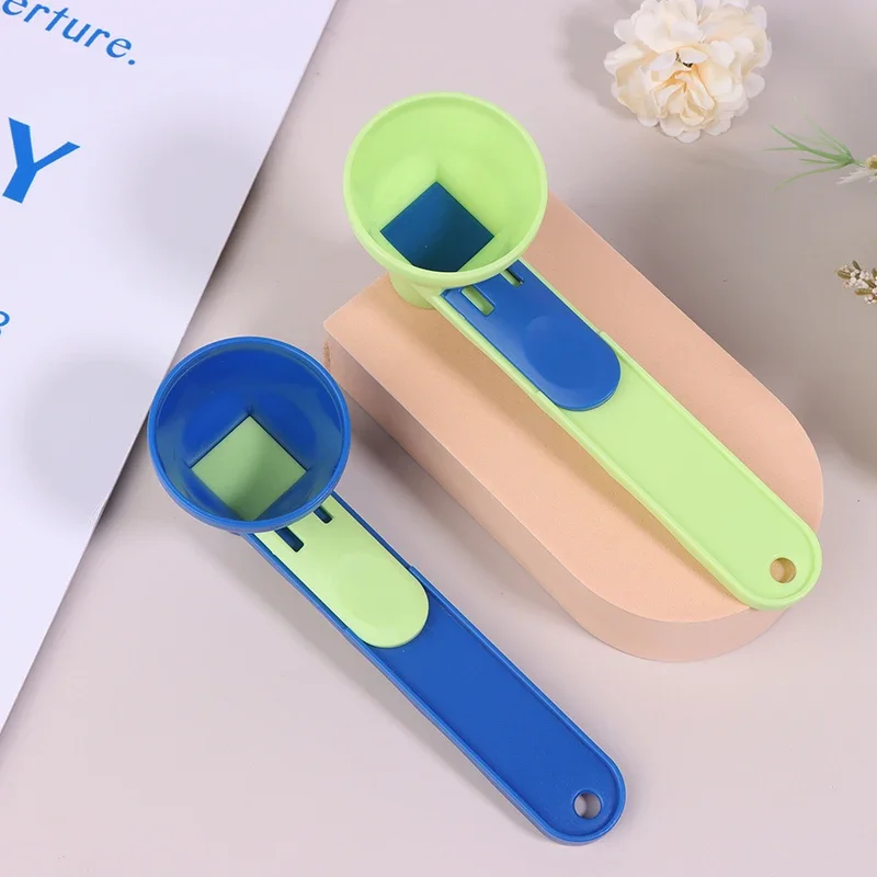 Long-Handle Reusable Coffee Scoop Funnel with Sliding Design Measuring Spoon for Powder & Coffee-Kitchen Gadgets measuring spoon set