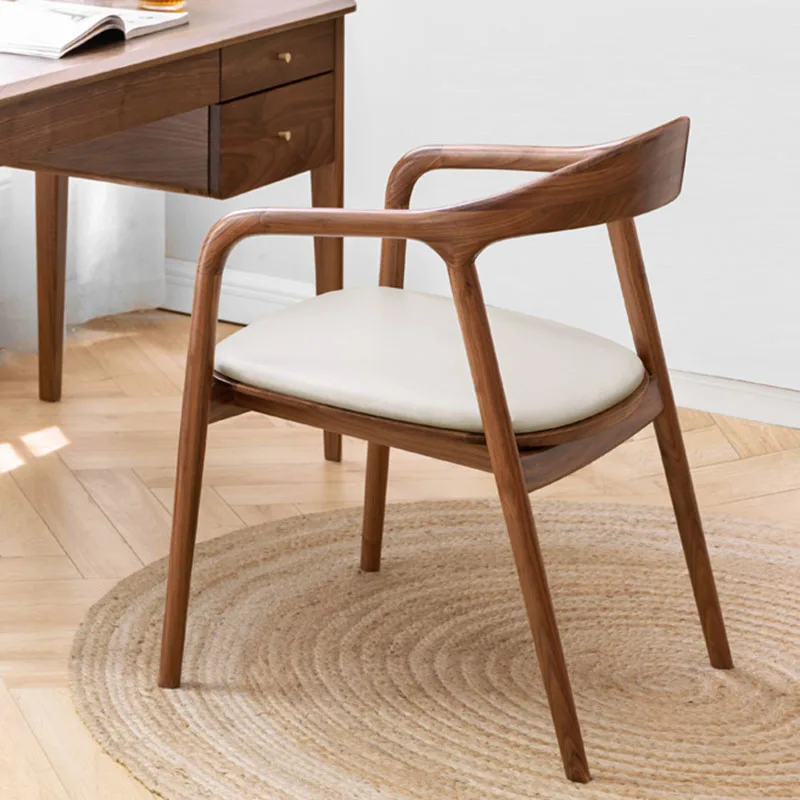 

Wood Nordic Dining Chairs Designer Arm Luxury Kitchen Dining Chair Trendy Back High Quality Moveis Para Casa Home Furniture