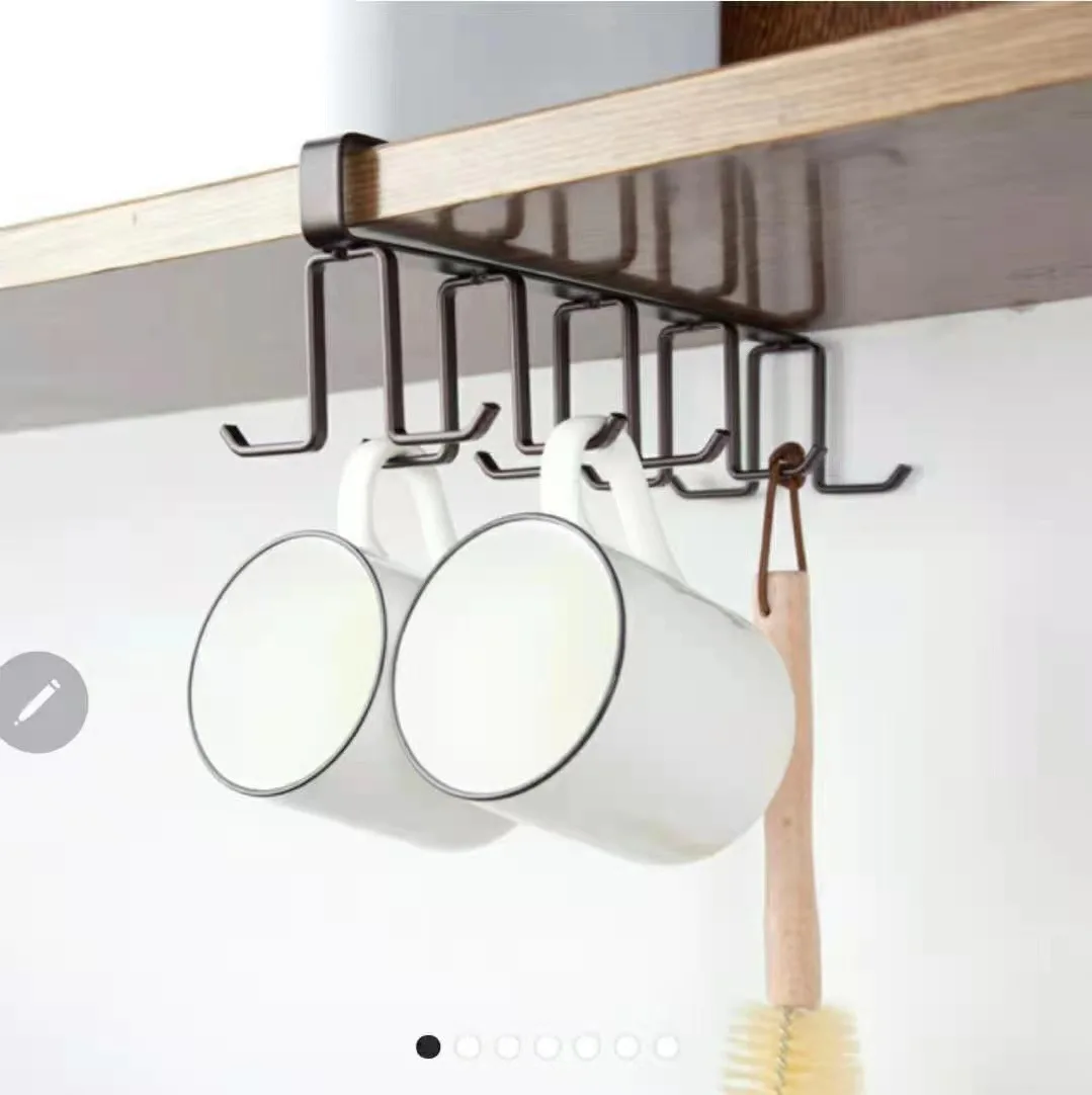 

Новая кухонная стойка для хранения, креативная стойка для шкафа, без пробивания отверстий, разделительная стойка с крючками, подвесная стойка для хранения, домашняя организация