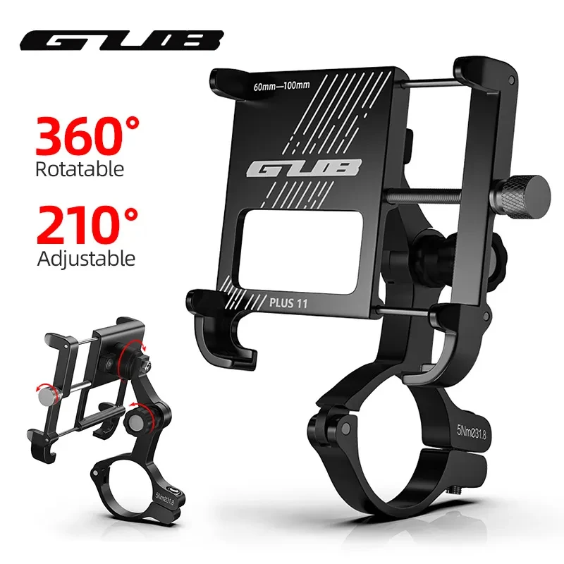 Bicycle Accessories Bicycle Bracket GUB PLUS 11 Rotatable Bicycle Phone Holder For 3.5-6.8 inch Smartphone Adjustable For MTB Road Bike Motorcycle Electric Bicycle