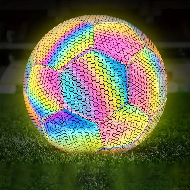 1pc Size 5 Reflective Football, Luminous Colorful Soccer Ball For Indoor And Outdoor Training