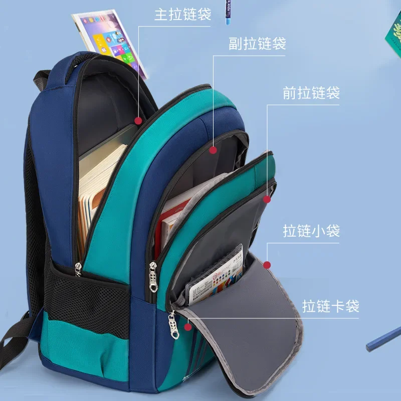 Schoolbag Child Shoulder Bag Boys Backpacks Male Primary School Students Bag Teenagers Girl Junior High Kids Waterproof Bookbag - 2