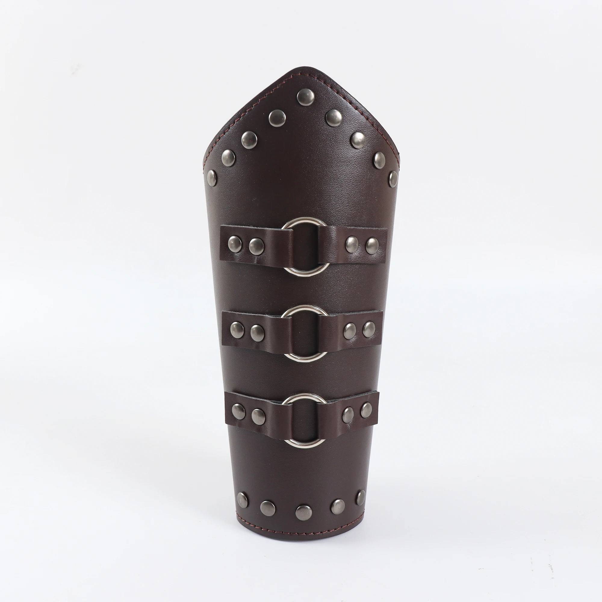 2pc men medieval cosplay leather armor arm warmers lace up viking pirate knight gauntlet wristband bracer steam punk