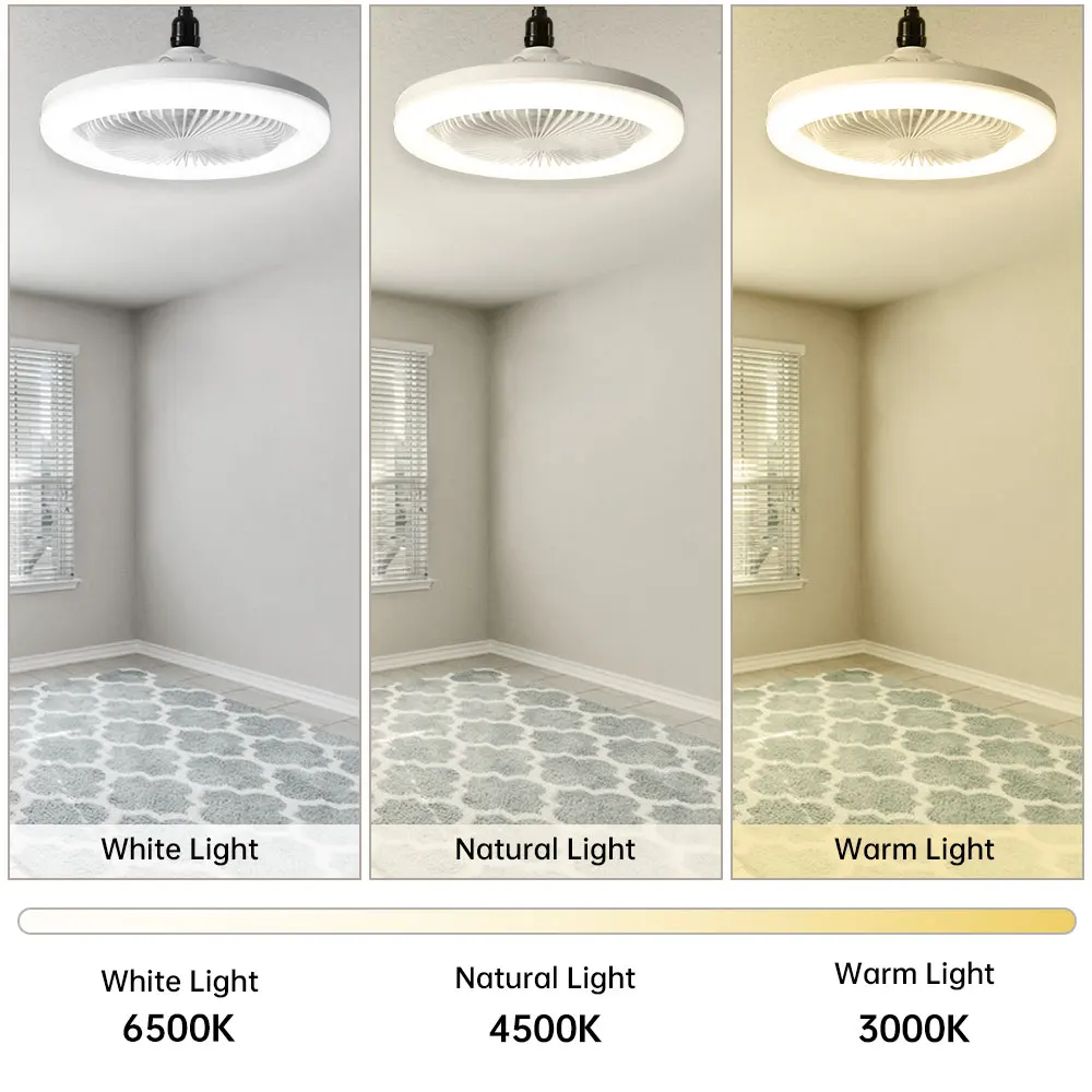Smart 3-in-1 Ceiling Fan Light with Remote Control 3-Speed E27 AC85-265V Lighting Base for Bedroom and Living Room Lighting ceiling fan led ceiling fan lights led fan light