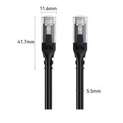 High - Speed Ethernet Cable Cat6 Gigabit RJ45 LAN Cord Shielded Network - 1M (Black)