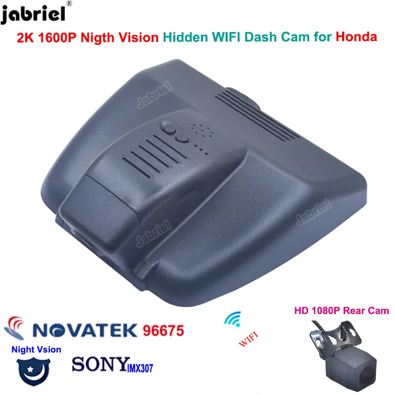 

For Honda Accord 2018 2019 2020 2021 2022 10th Gen Car DVR WiFi 24H 2K 1600P Dash Cam Front and Rear Camera Driving Recorder