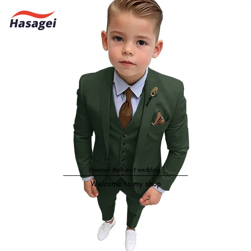 Kids 3 Piece Formal Wedding Tuxedo Boys Formal Suit Set